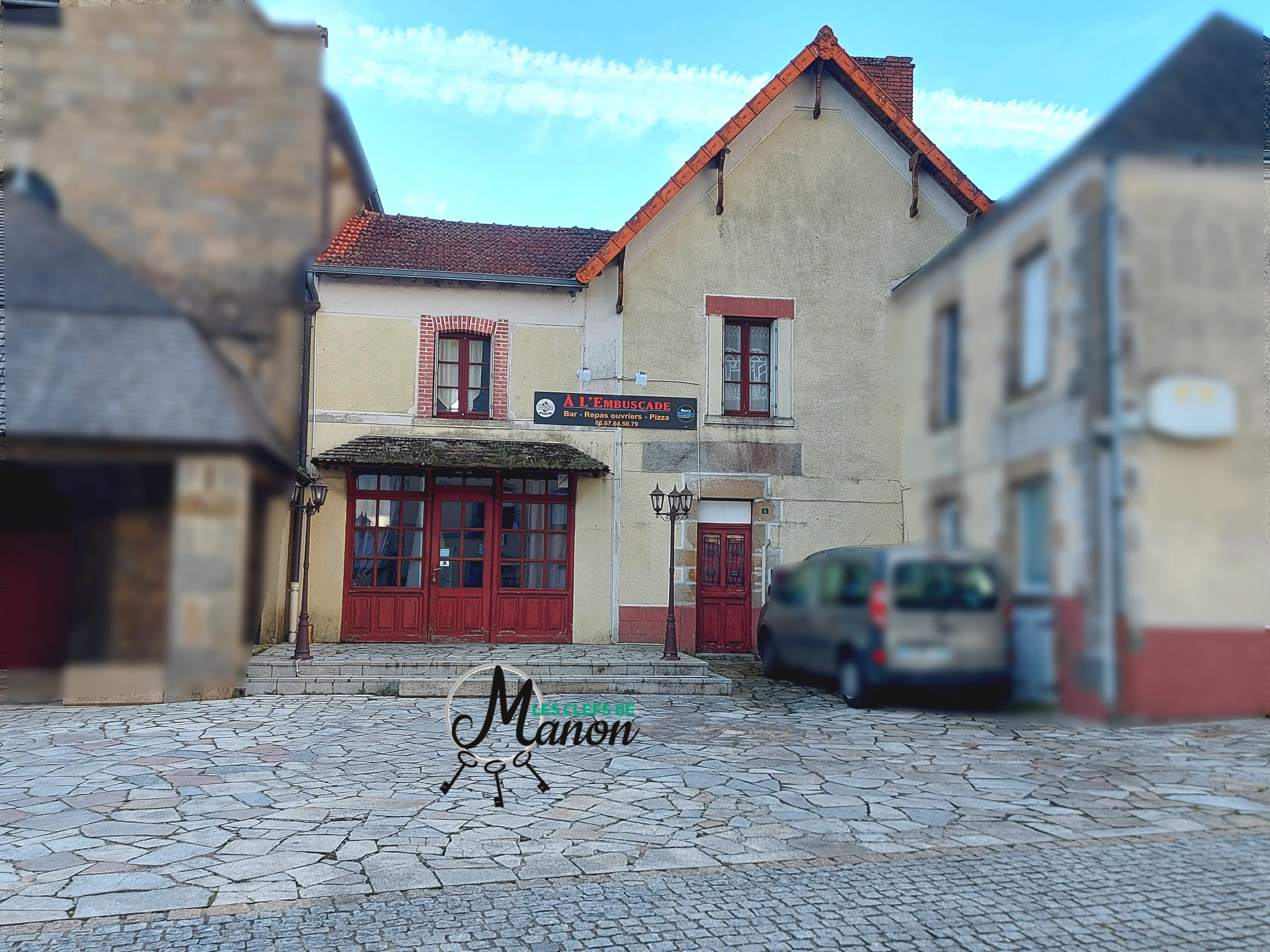 Local commercial building + residential house